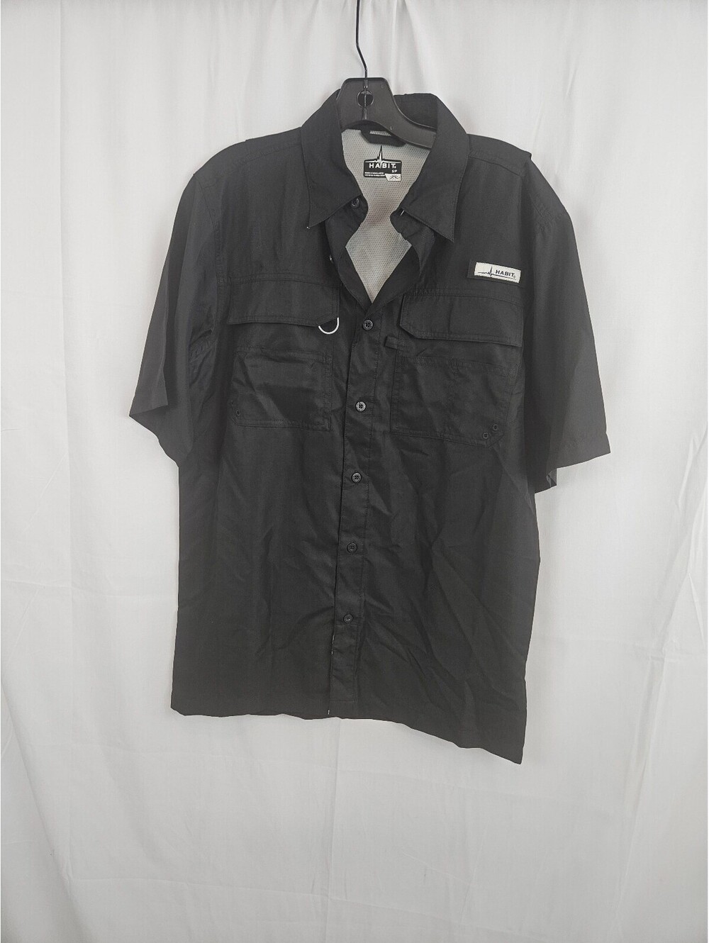 Habit Black Short Sleeve Button-Up Shirt Size S/P
